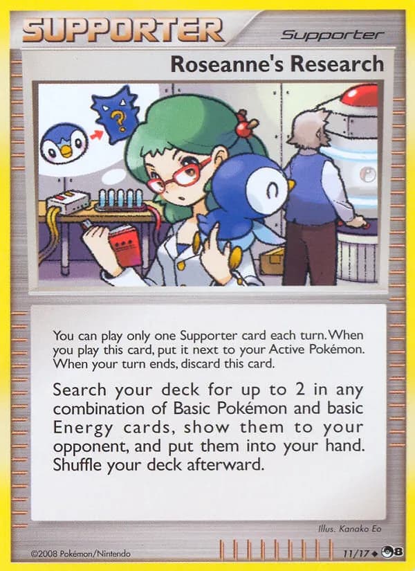 Roseanne’s Research card in English