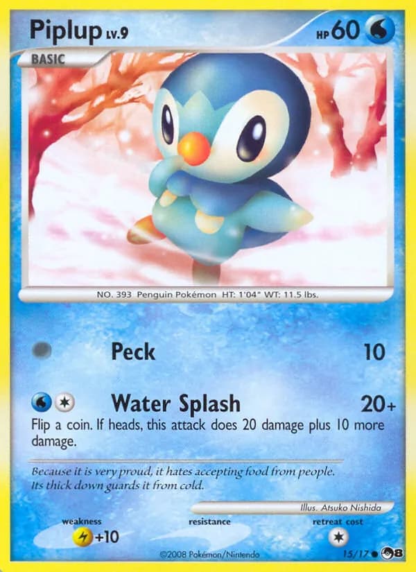 Piplup card in English