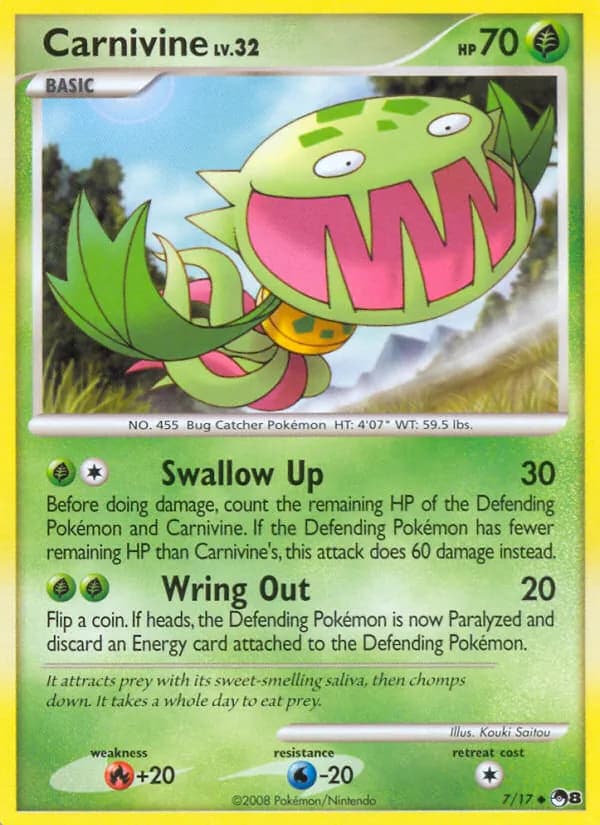 Carnivine card in English