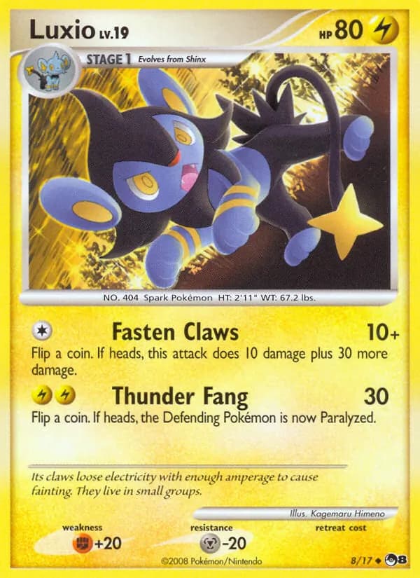 Luxio card in English