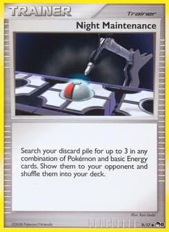 Night Maintenance card in English