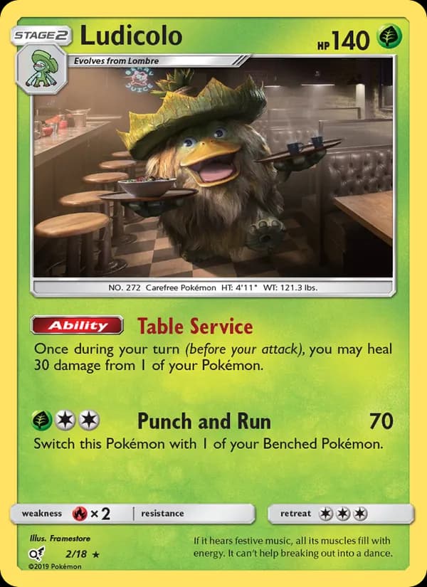 Ludicolo card in English
