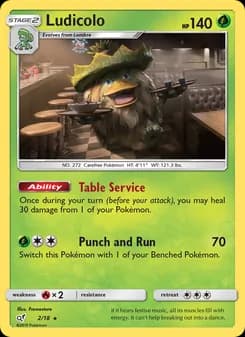 Ludicolo card in English