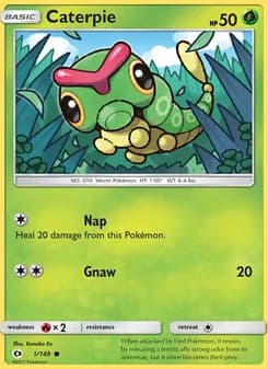 Caterpie card in English