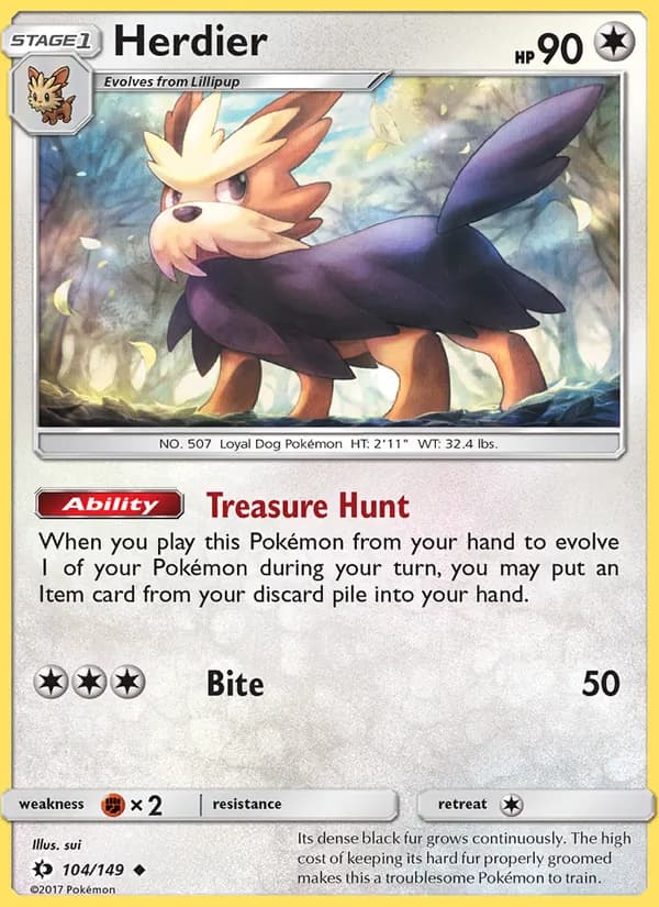 Herdier card in English