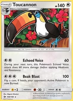 Toucannon card in English