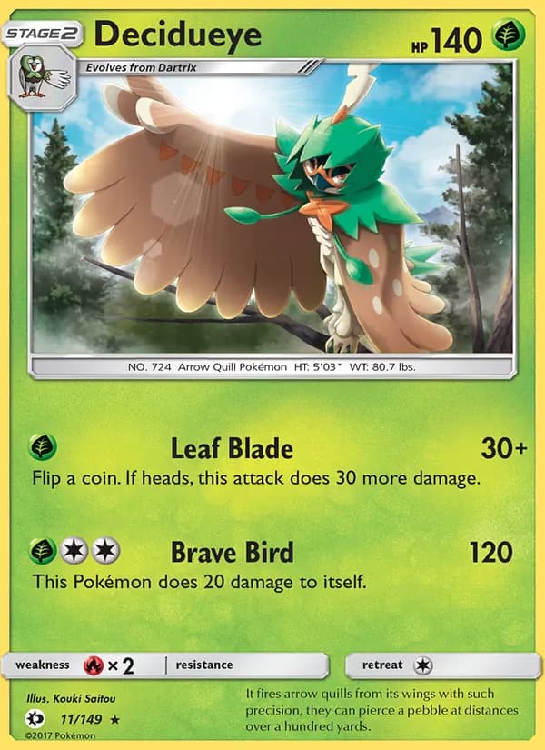 Decidueye card in English