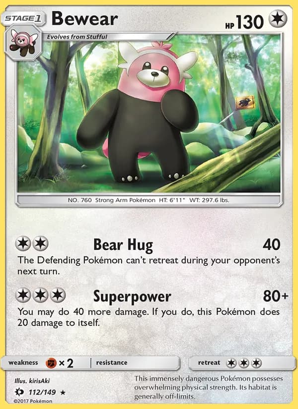 Bewear card in English