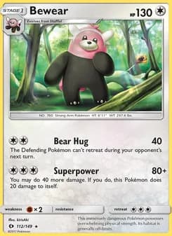 Bewear card in English