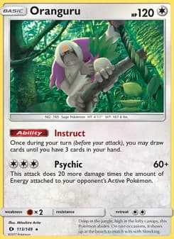 Oranguru card in English