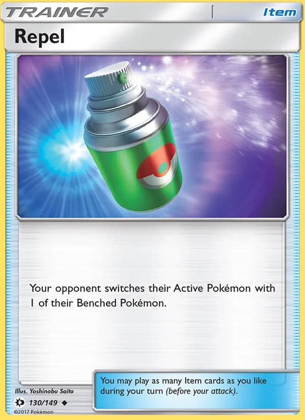 Repel card in English