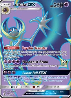Lunala GX card in English