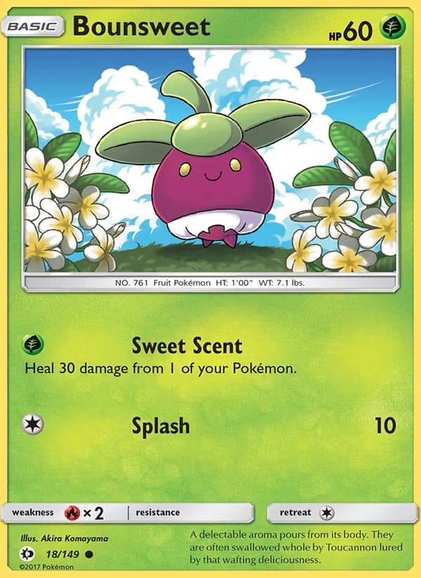 Bounsweet card in English