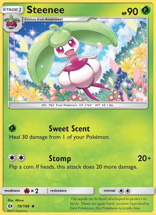 Steenee card in English