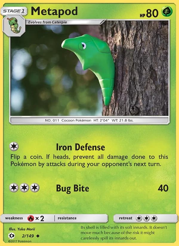 Metapod card in English