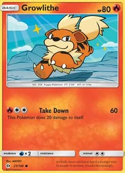 Growlithe card in English