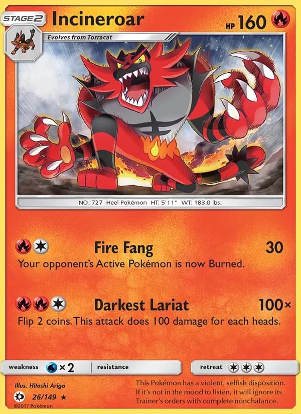 Incineroar card in English