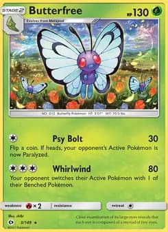 Butterfree card in English