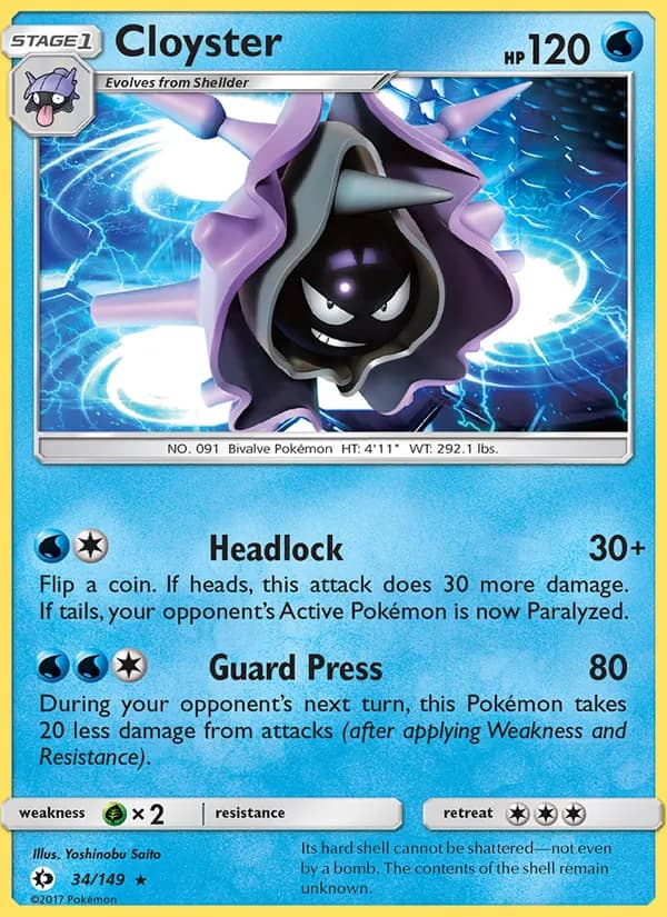 Cloyster card in English