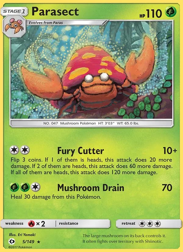 Parasect card in English