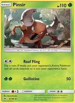 Pinsir card in English
