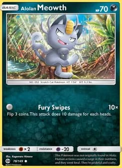 Alolan Meowth card in English