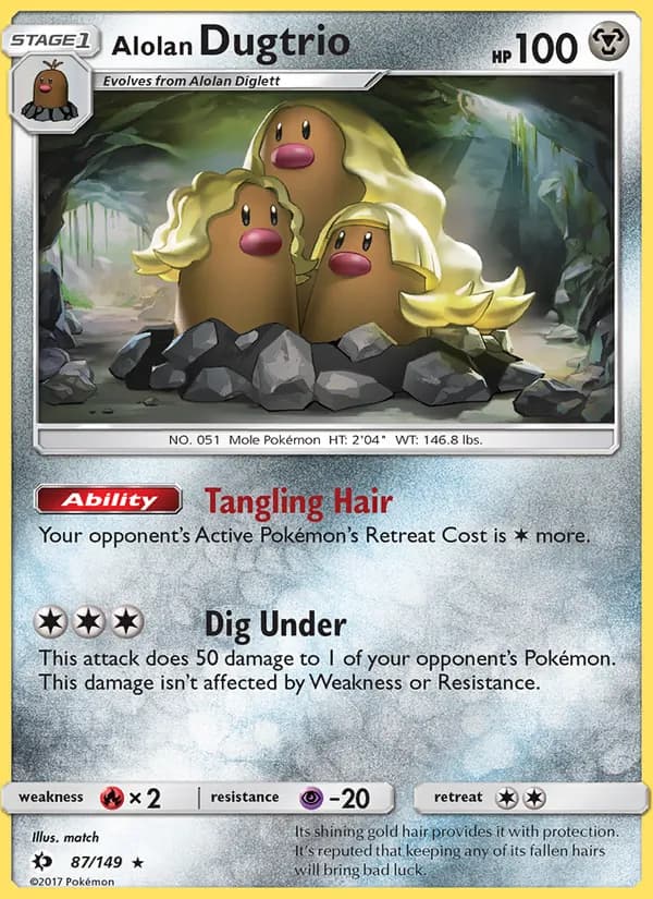 Alolan Dugtrio card in English
