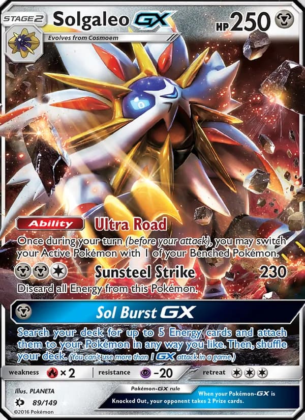 Solgaleo GX card in English