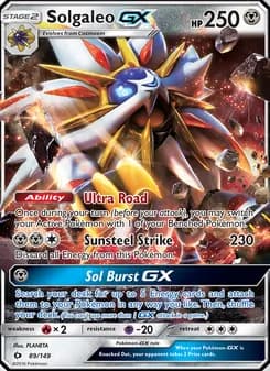 Solgaleo GX card in English