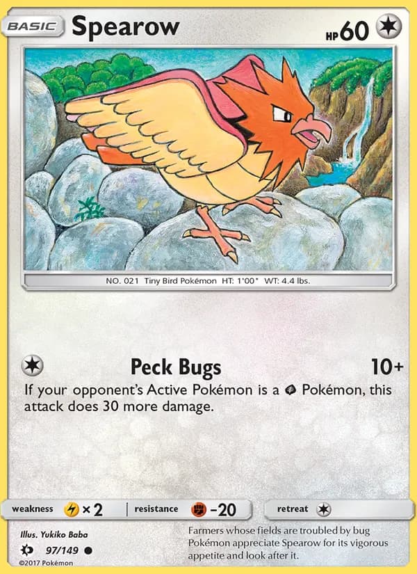 Spearow card in English