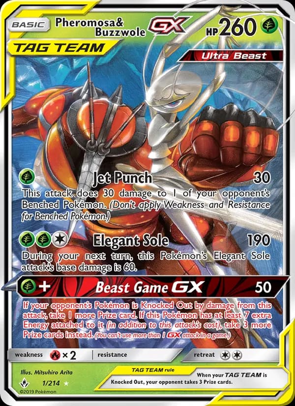 Pheromosa & Buzzwole GX card in English