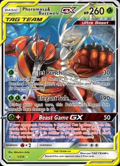 Pheromosa & Buzzwole GX card in English