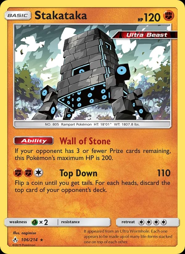 Stakataka card in English
