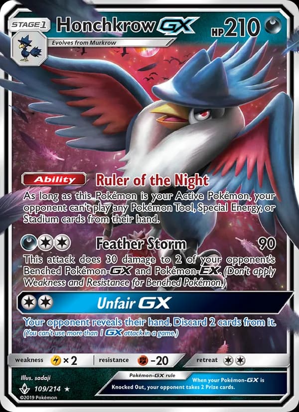Honchkrow GX card in English