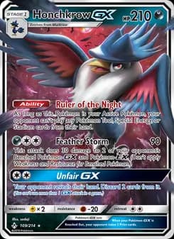 Honchkrow GX card in English