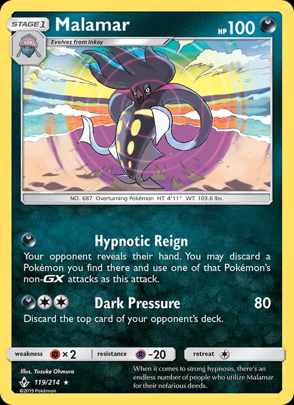 Malamar card in English