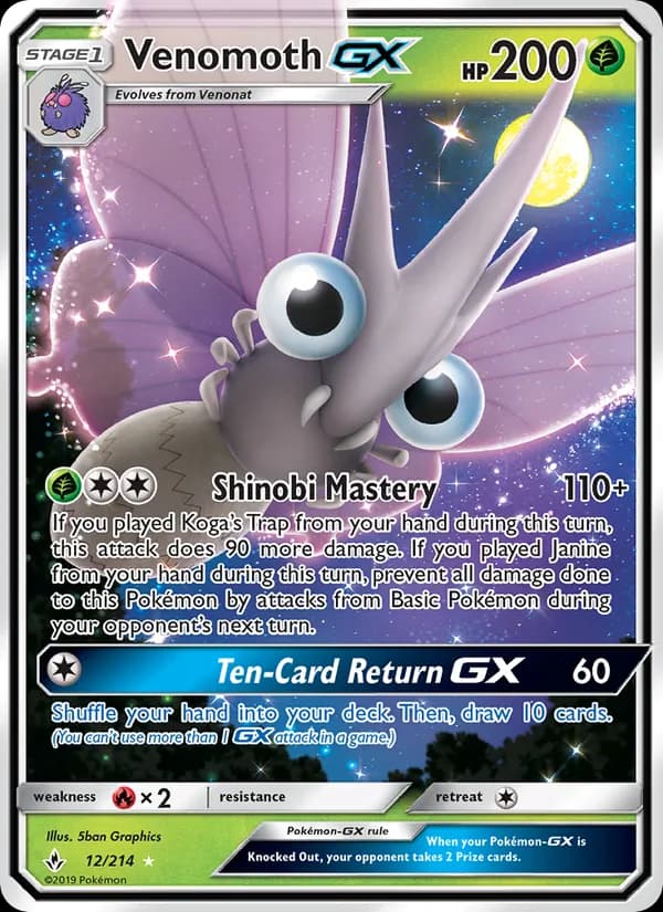 Venomoth GX card in English