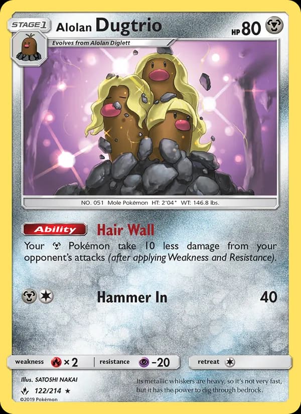 Alolan Dugtrio card in English