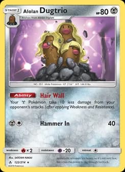 Alolan Dugtrio card in English