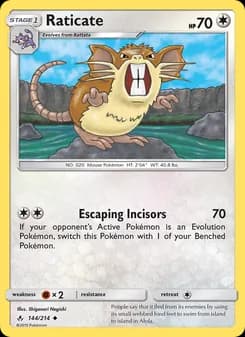 Raticate card in English