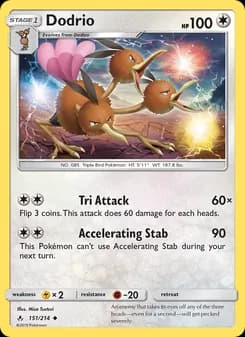 Dodrio card in English