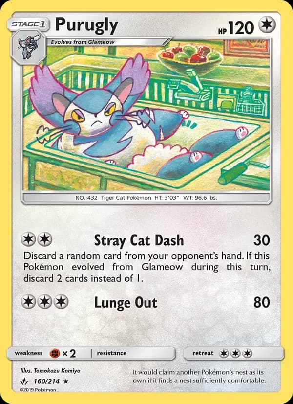 Purugly card in English