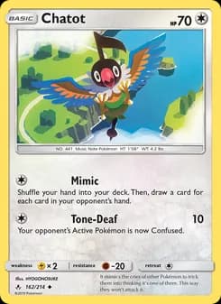 Chatot card in English