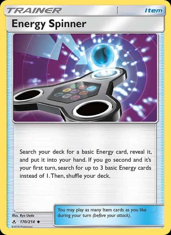 Energy Spinner card in English
