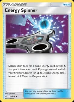 Energy Spinner card in English