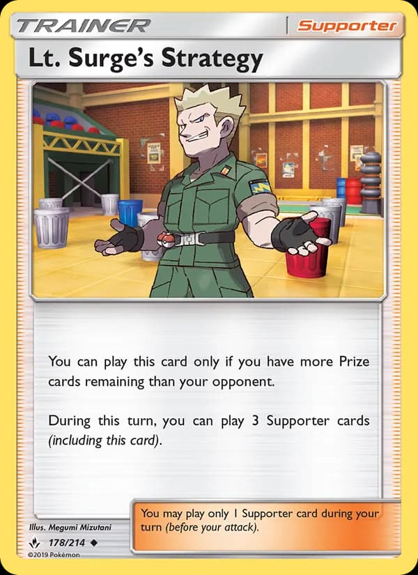 Lt. Surge’s Strategy card in English