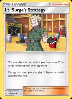 Lt. Surge’s Strategy card in English