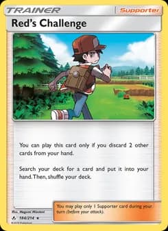 Red’s Challenge card in English