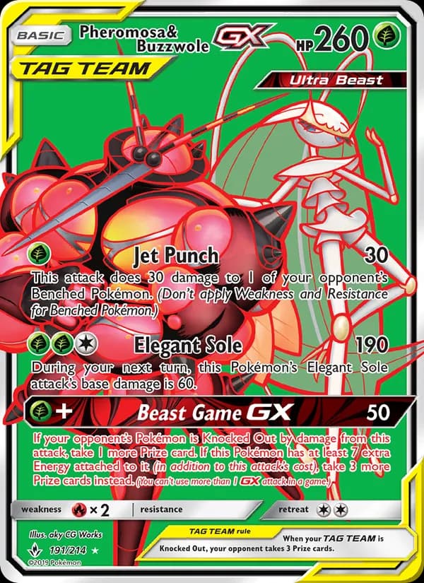 Pheromosa & Buzzwole GX card in English