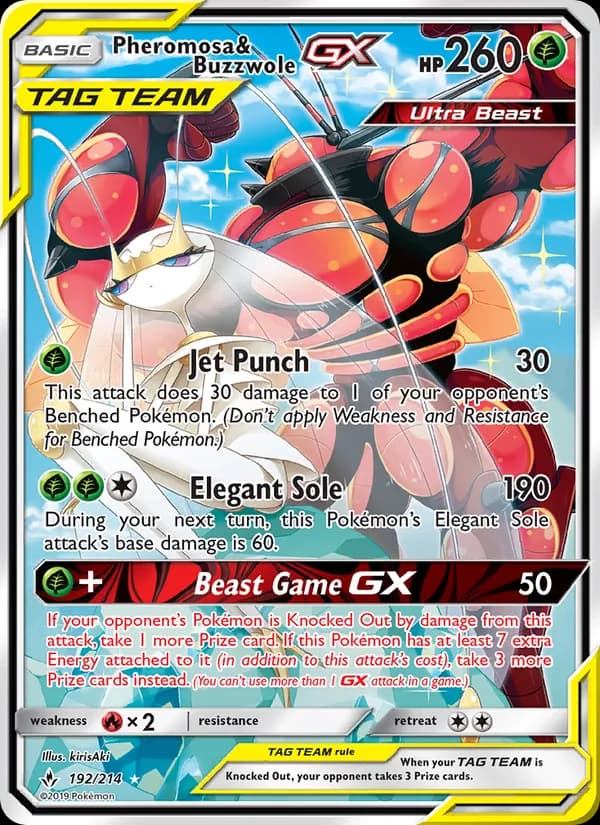 Pheromosa & Buzzwole GX card in English